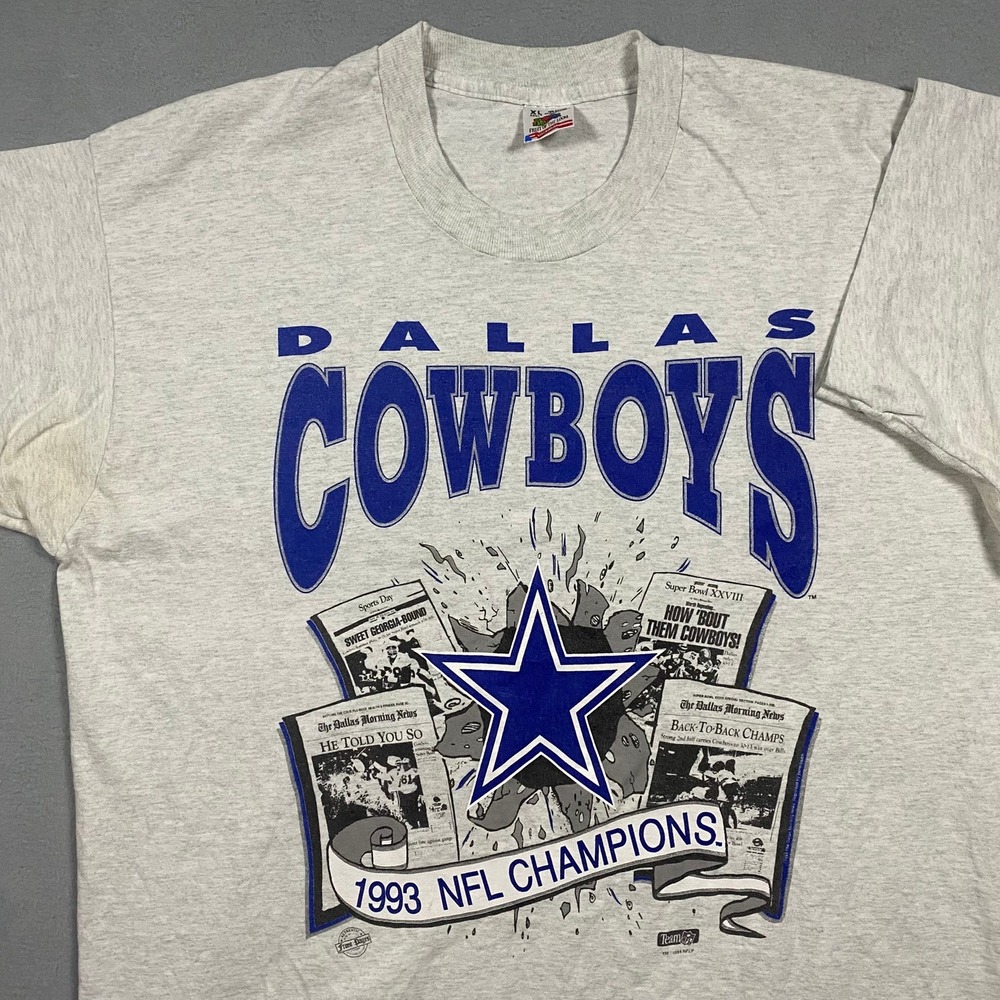 Vintage 1993 Dallas‎ Cowboys NFL Champions T Shirt XL Single Stitch USA Made